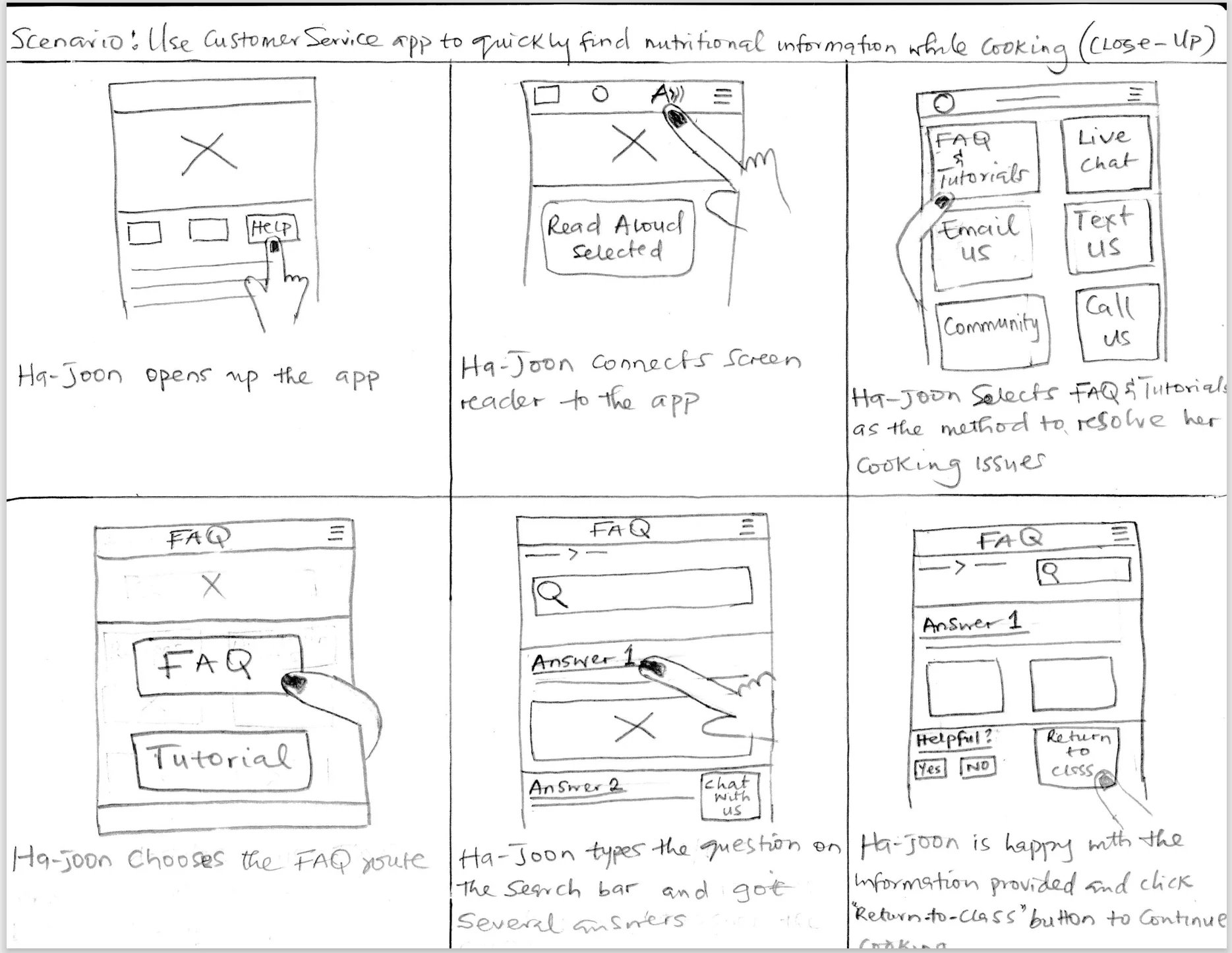 Customer Service App FAQ, tutorials, community and live chat screens