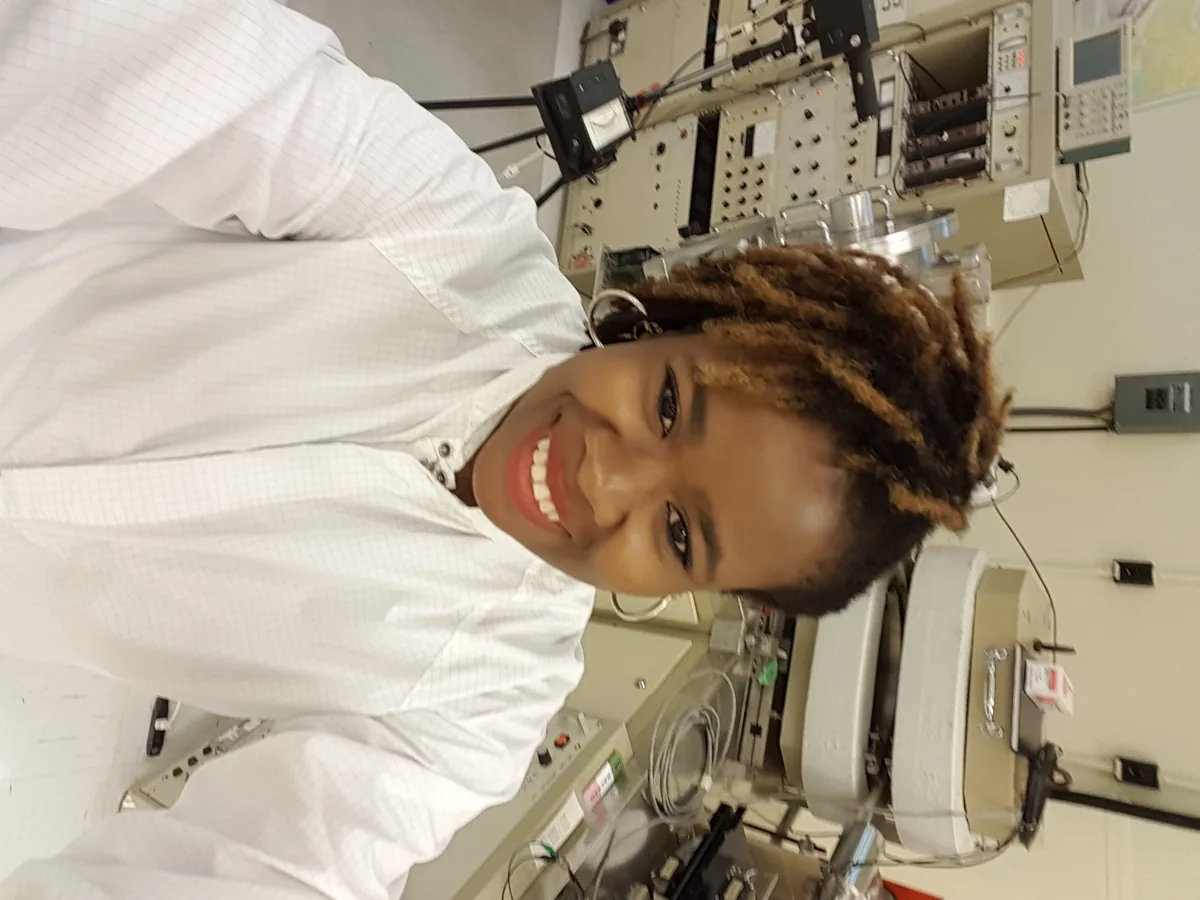 Nkechi Oruche working in a science laboratory
